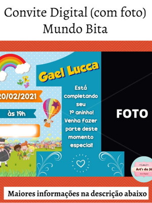 Convite digital mundo bita (com foto)