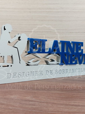 Decoração designer de sobrancelhas branco com acrílico 30cm