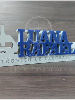 Decoração técnico de laboratório branco com acrílico 30cm