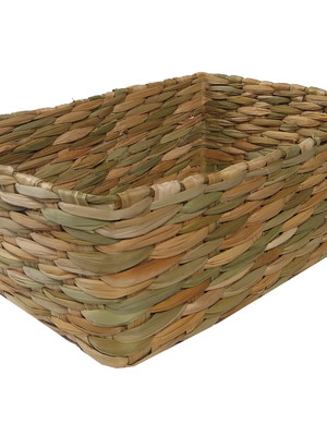 Cesta de palha de taboa vime caixa organizadora 20x16x10