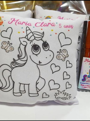 Almofada unicórnio para pintar