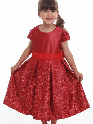 Vestido infantil de festa vermelho luxo