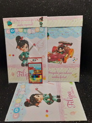 Kit colorir com giz vanellope
