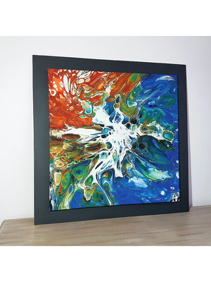 Quadro decorativo arte abstrata exclusivo com moldura