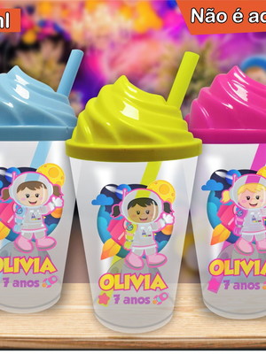 Copo chantilly personalizado astronauta menina mod.2- 300 ml