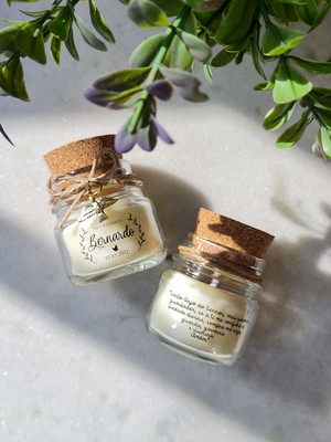 Lembrancinha batizado - velas perfumadas com rolha
