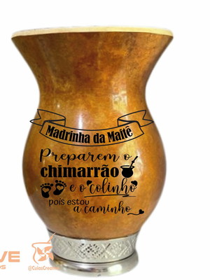 Cuia convite chimarrão madrinha padrinho lembrança