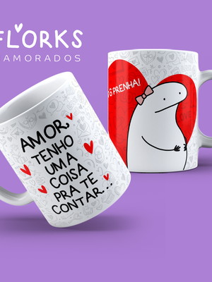 Caneca de cerâmica divertida flork dia dos namorados