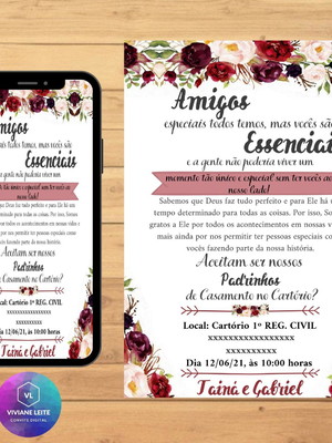 Convite digital padrinhos de casamento