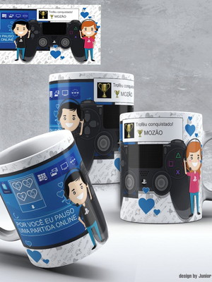 Caneca dia dos namorados - game - gamer