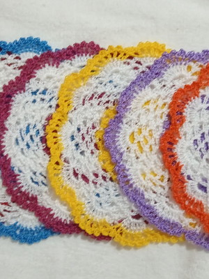 Kit de decoração de toalhinha de crochê