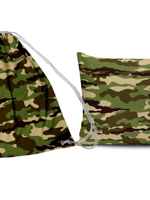 Kit festa camuflado mochilinha almofada lembrancinha