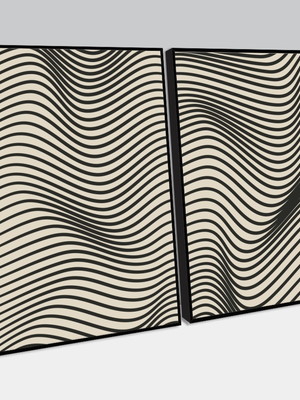 Composição de quadros abstrata com efeito de ondas