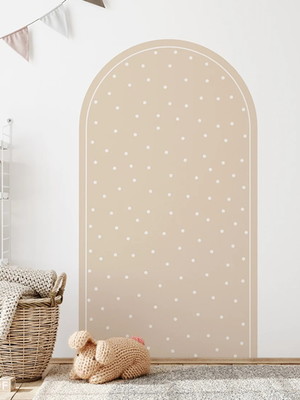 Adesivo de parede arco com bolinhas