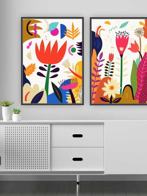 Quadro canvas duplo verão br 120x80cm com moldura