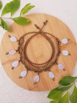 Tornozeleira / choker - bali gota pedra da lua