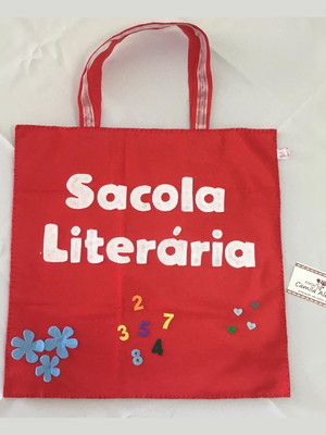 Sacola literária em feltro