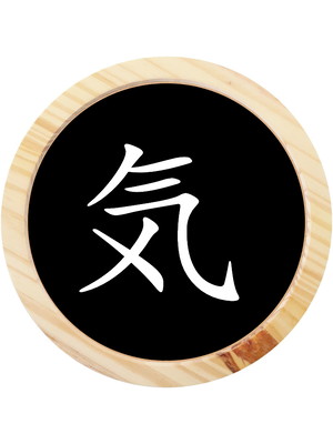 Quadro decorativo redondo kanji espírito - preto