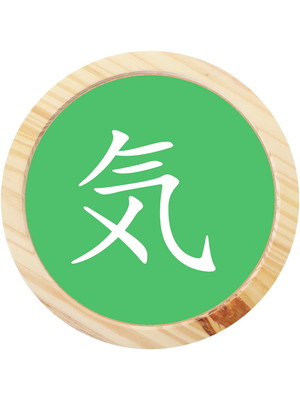 Quadro decorativo redondo kanji espírito - verde