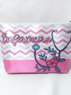 Necessaire personalizada profissões enfermagem de nylon