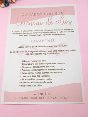 Bloco cuidados com sua extensão de cílios