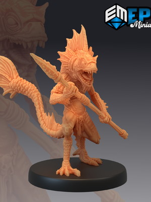 Miniatura endless depth rpg d&d - fishfolk spear warrior