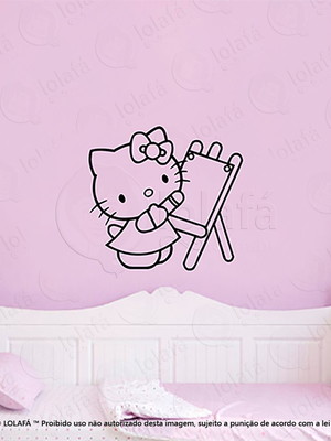 Adesivo de parede infantil para quarto mod:28 hello kitty