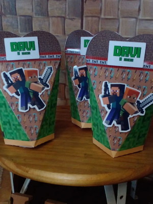 Kit com 5 caixa coração 3d - minminecraft