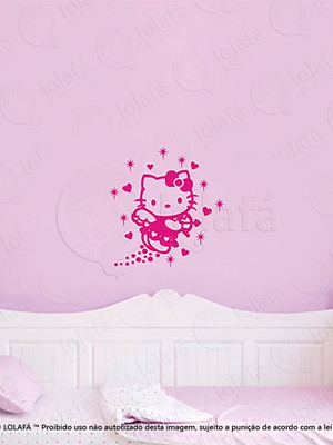 Adesivo de parede infantil para quarto mod:127 hello kitty