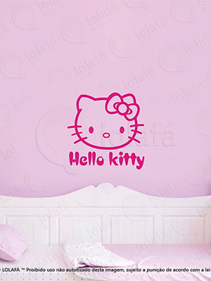 Adesivo de parede infantil para quarto mod:170 hello kitty