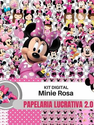 Kit digital minnie rosa + 291 imagens em alta qualidade