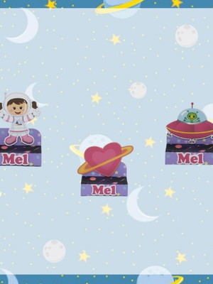 Kit 60 lembrancinhas personalizadas - astronauta menina