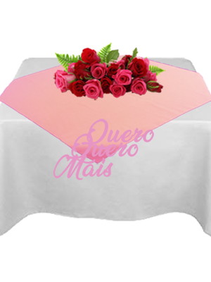 Kit 10 toalhas de mesa branca com 10 cobre mancha rosa
