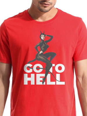 Camiseta camisa vintage pin-up diabinha go to hell
