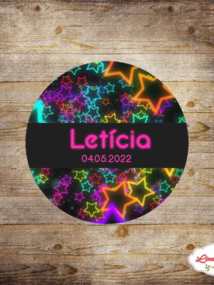 Rótulo sacolinha - festa neon