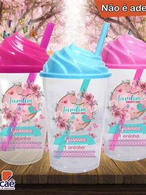 Copo chantilly personalizado jardim encantado - 500 ml