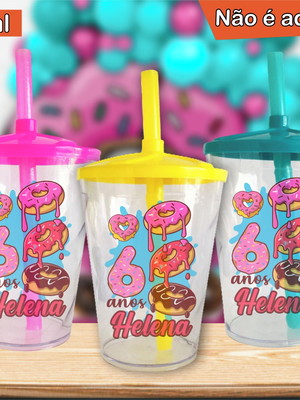 Copo twister personalizado donuts - 300 ml
