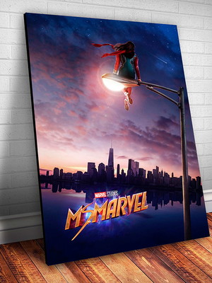 Quadro ms marvel série disney kamala khan placa decorativa