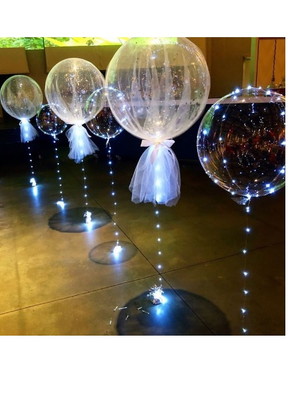 Kit 6 balão de led bubble decoração festas casamentos