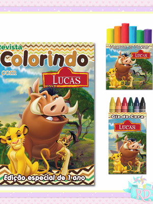 Kit colorir com massinha o rei leão