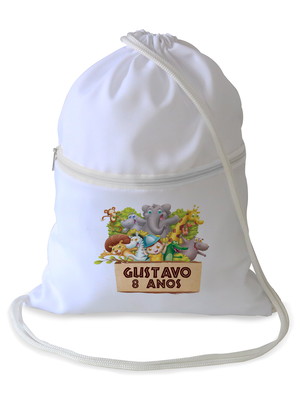 Brinde mochila saco personalizada - tema safári