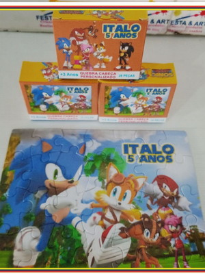 Quebra cabeça 28 peças -sonic