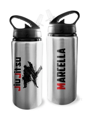 Garrafa squeeze jiu jitsu mma com nome 600 ml