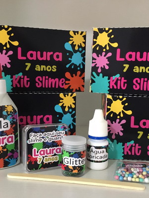 Kit slime caixa neon embalagens personalizada