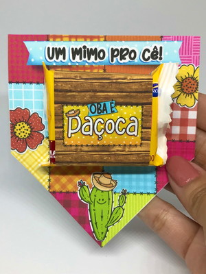 Card com paçoca junina