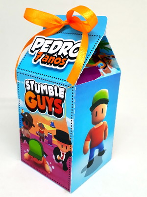 Kit 14 caixas milk stumble guys com aplique 3d
