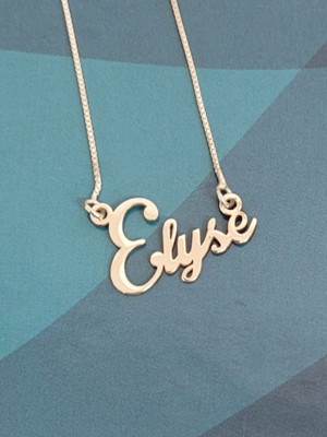 Colar com nome elyse prata 925 nome c até 8 letras corr 45cm