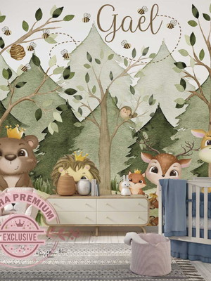 Papel de parede floresta infantil cute