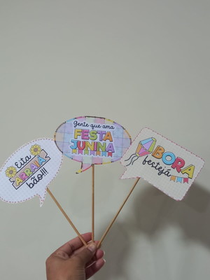 Placa para fotos festa junina