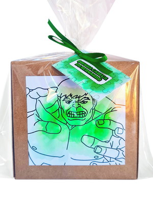Kit quebra cabeça mdf 5 peças com tintas e pincel - hulk